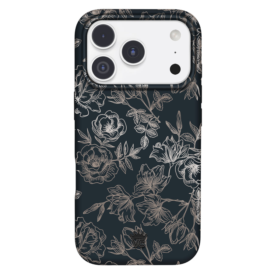 Floral Rose Gold Chrome iPhone Case