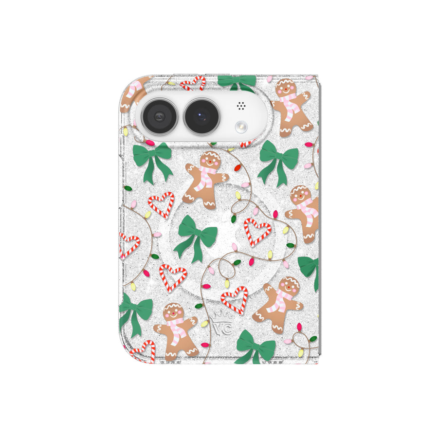 Gingerbread Kisses Glitter iPhone Case