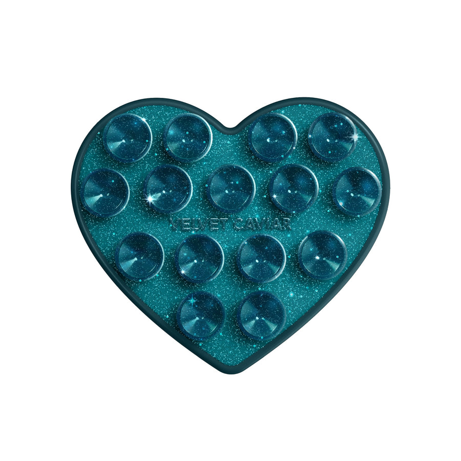 Emerald Teal Glitter Jelly Heart MagSafe MightyGrip