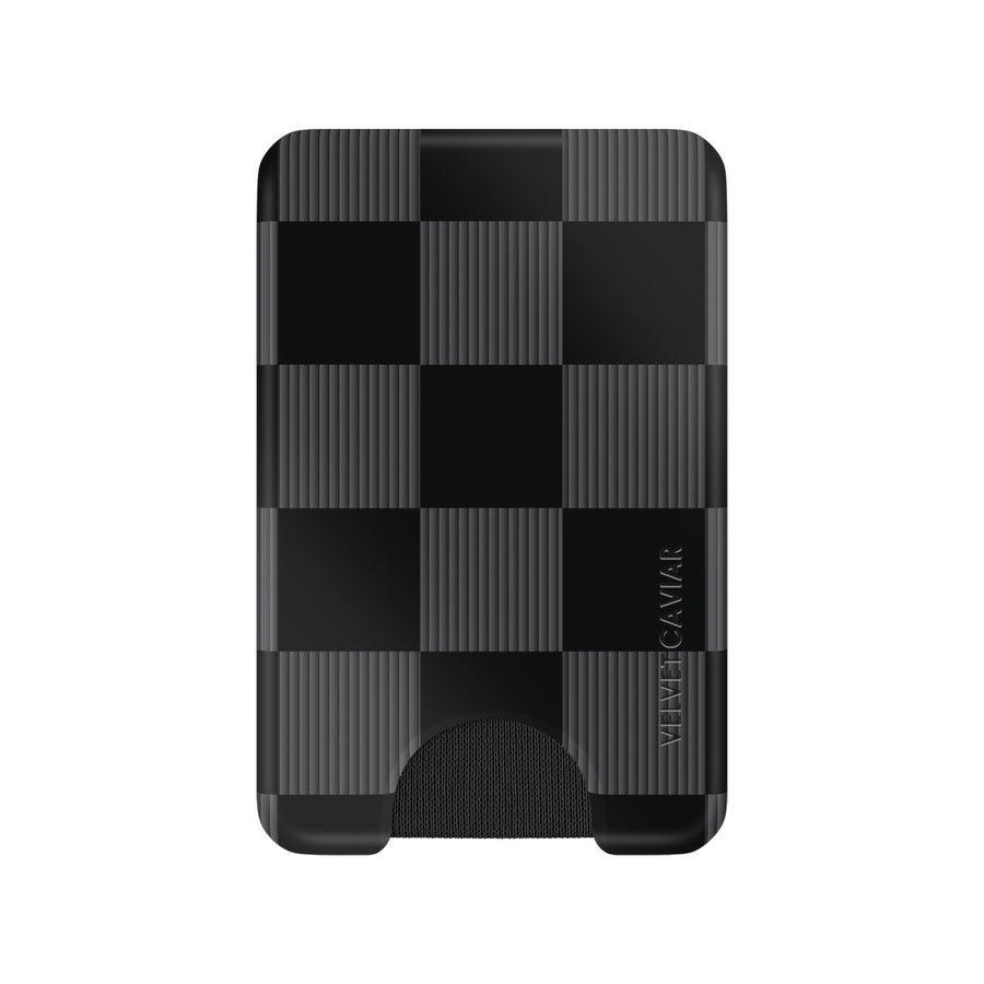 Noir Vibe Checkered Magsafe Wallet