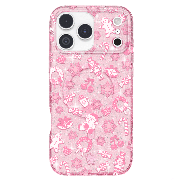 Pink Christmas Glitter iPhone Case