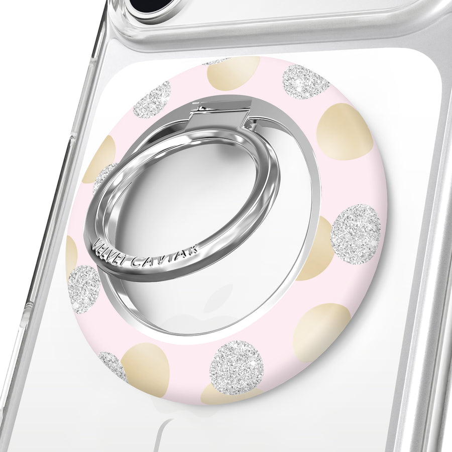 Pink Glitter Polka Dot MagSafe Grip Ring