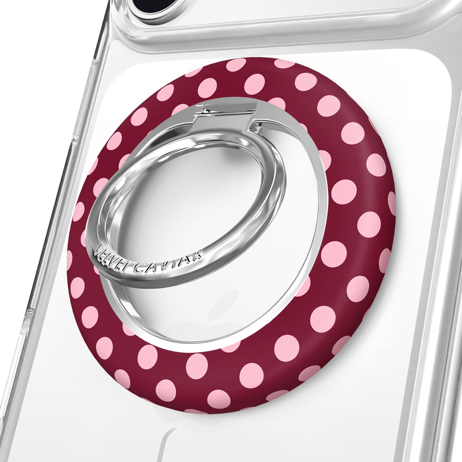 Raspberry Polka Dot MagSafe Grip Ring