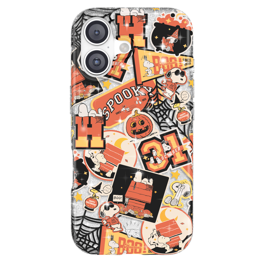 Snoopy Halloween Varsity Glitter iPhone Case