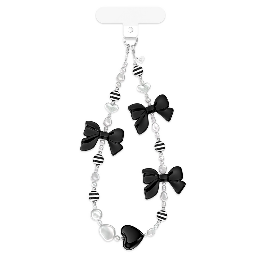 Gothic Black Bows Phone Charm