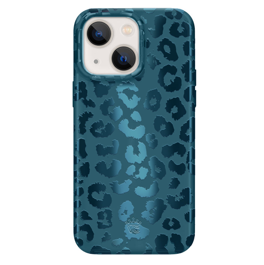 Metallic Navy Leopard iPhone Case