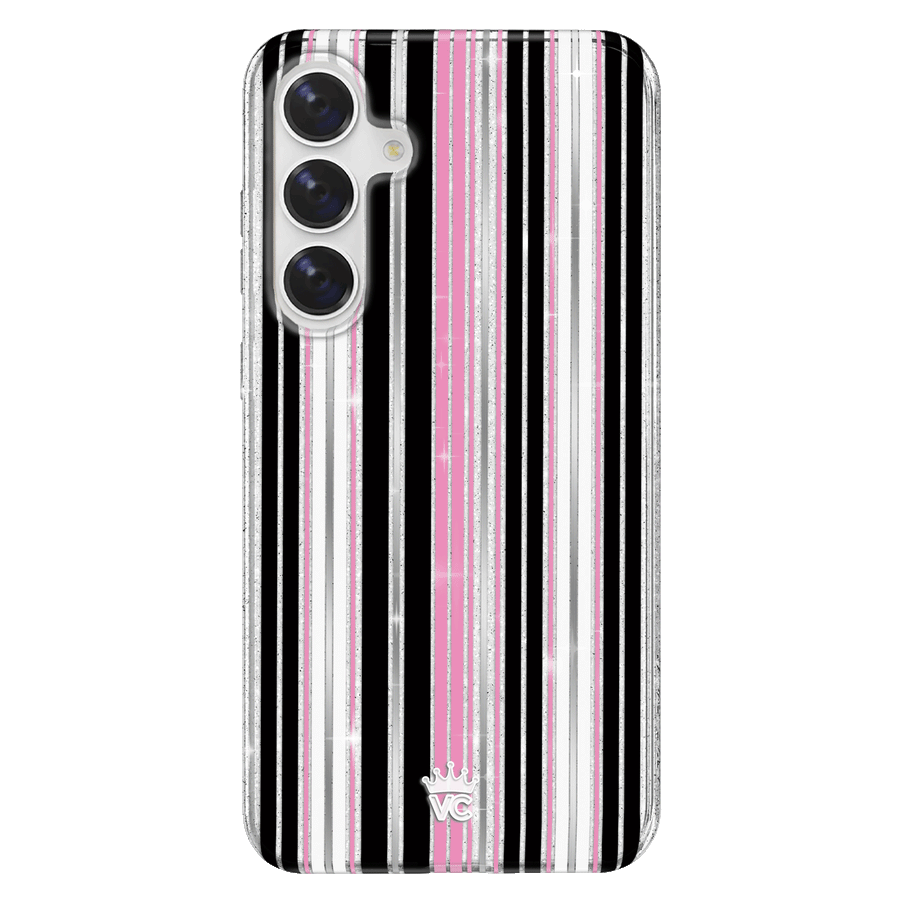 Pretty Punk Stripes Glitter Samsung Case