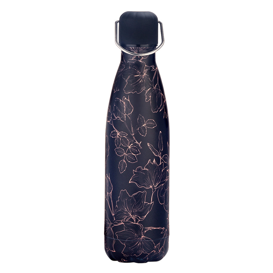 Floral Rose Gold Water Bottle