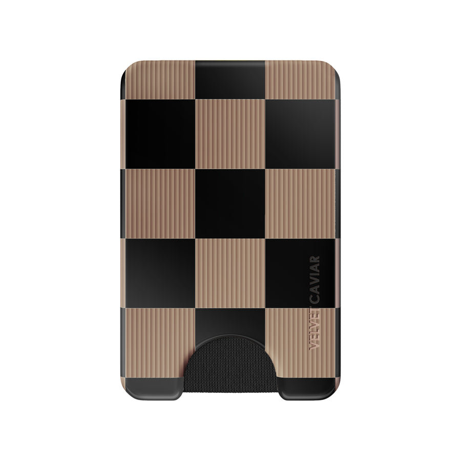 Mocha Vibe Checkered Magsafe Wallet