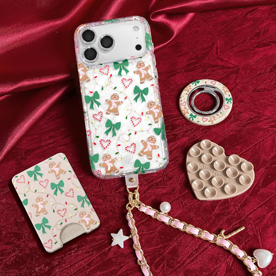 Gingerbread Kisses Glitter iPhone Case lifestyle