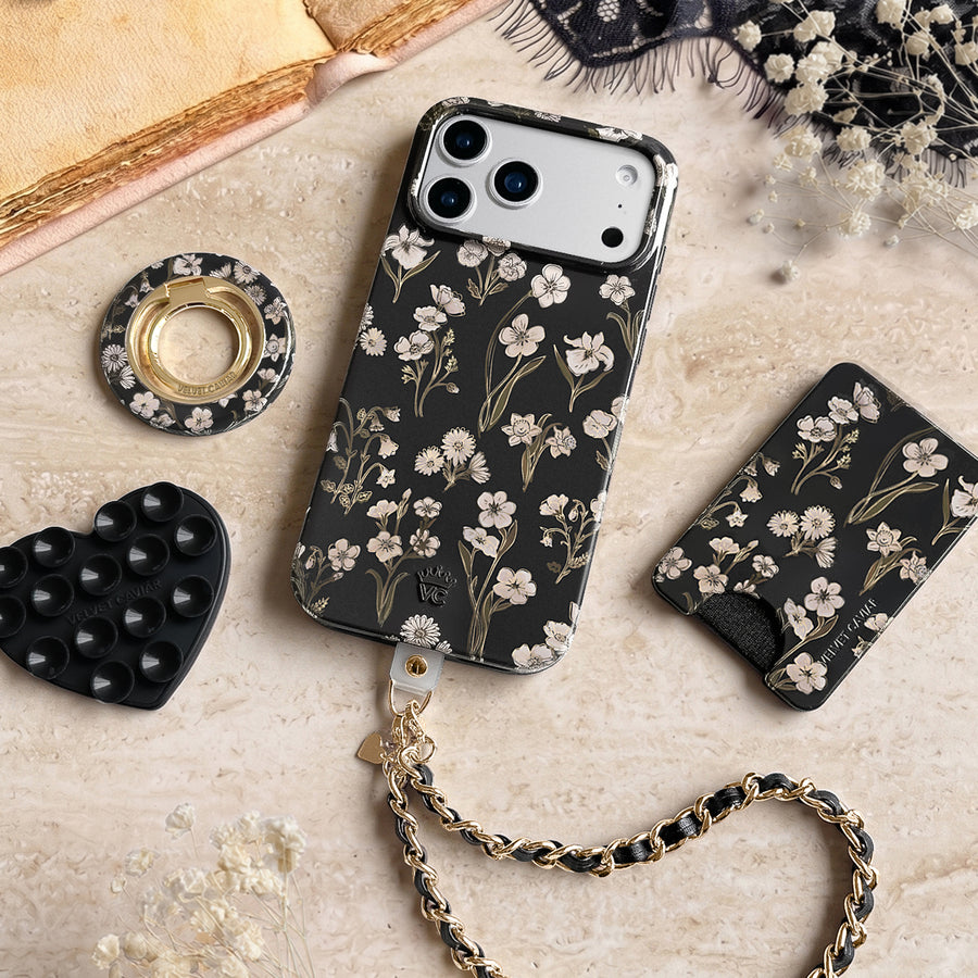 Nightbloom Gold Chrome Floral iPhone Case lifestyle