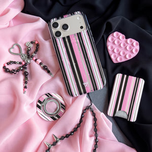 Pretty Punk Stripes Glitter iPhone Bundle Set
