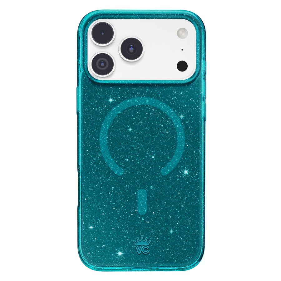 Emerald Teal Glitter Jelly iPhone Case