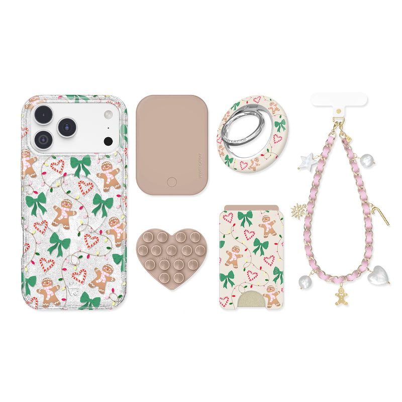 Gingerbread Kisses Glitter iPhone Bundle Set