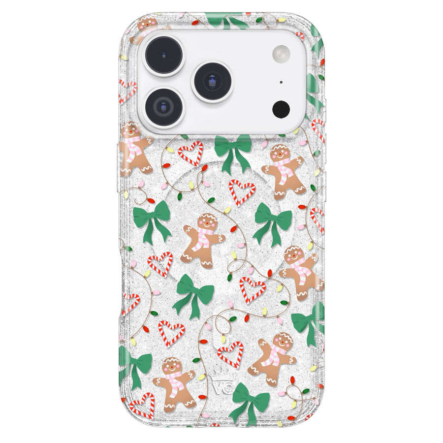 Gingerbread Kisses Glitter iPhone Case