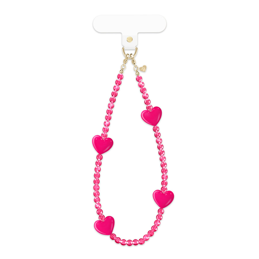 Hot Pink Heart Phone Charm