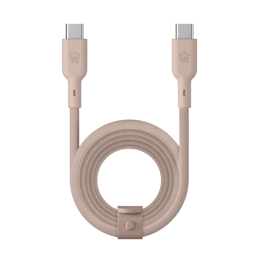 Iced Chai 6ft USB-C charging cable, durable and tangle-free