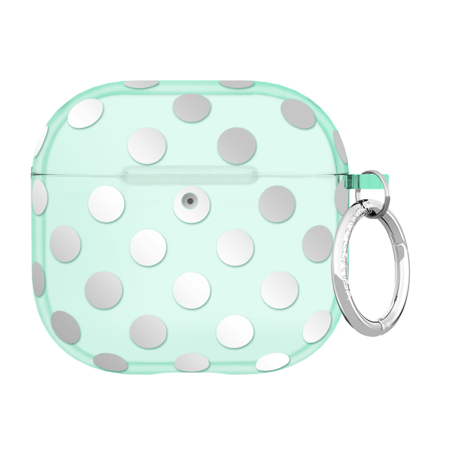 Mint Chrome Polka Dot AirPod Case