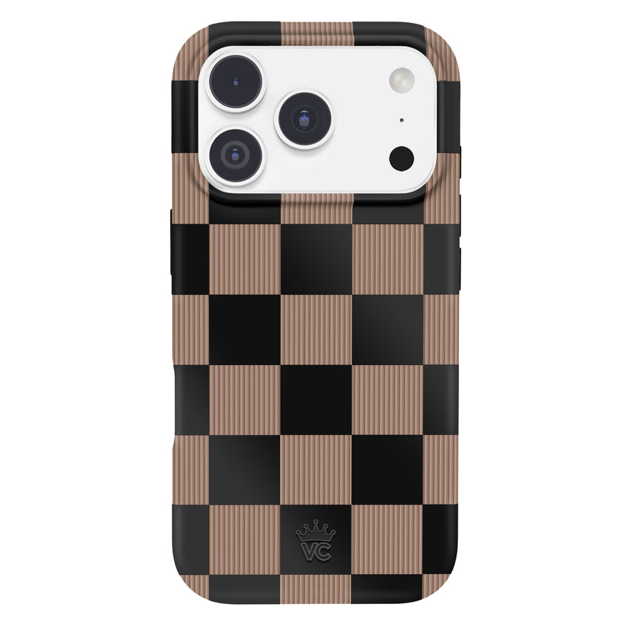 Mocha Vibe Checkered iPhone Case