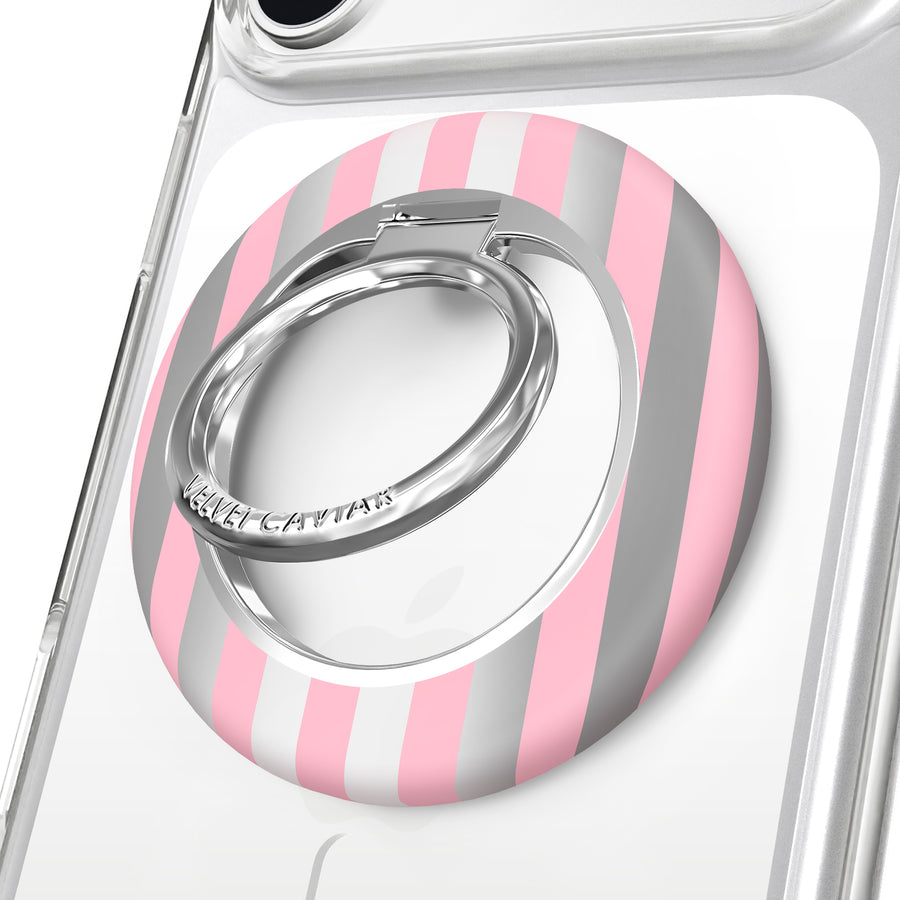 Pink Chrome Stripes MagSafe Grip Ring