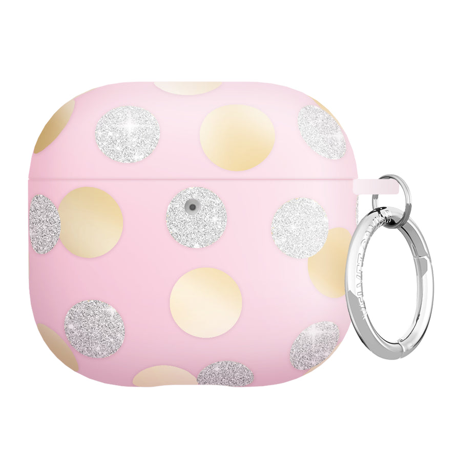 Pink Glitter Polka Dot AirPod Case