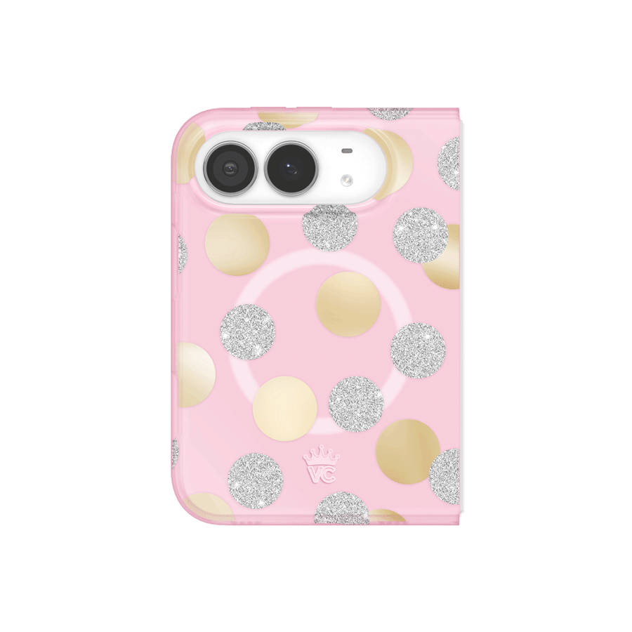 Pink Glitter Polka Dot iPhone Case