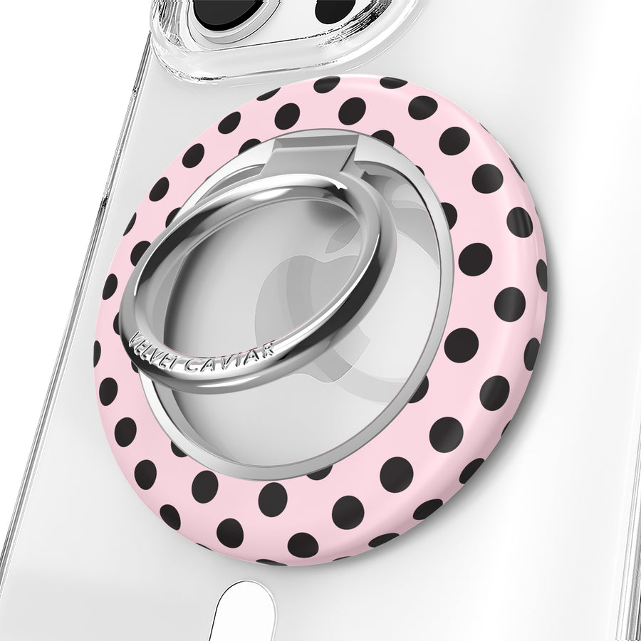 Princess Pink Polka Dot MagSafe Grip Ring