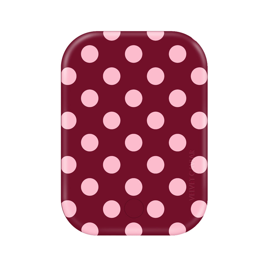 Raspberry Polka Dot Portable MagSafe Charger Power Pack