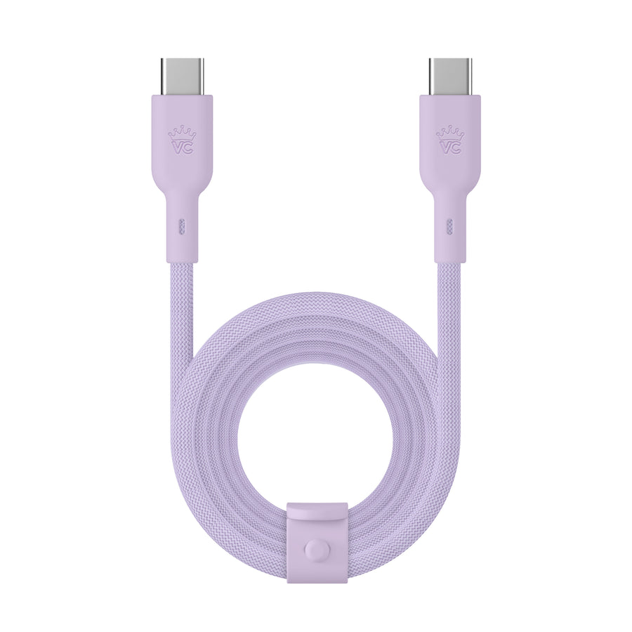 Soft Lilac 6ft USB-C fast charging cable, durable and tangle-free