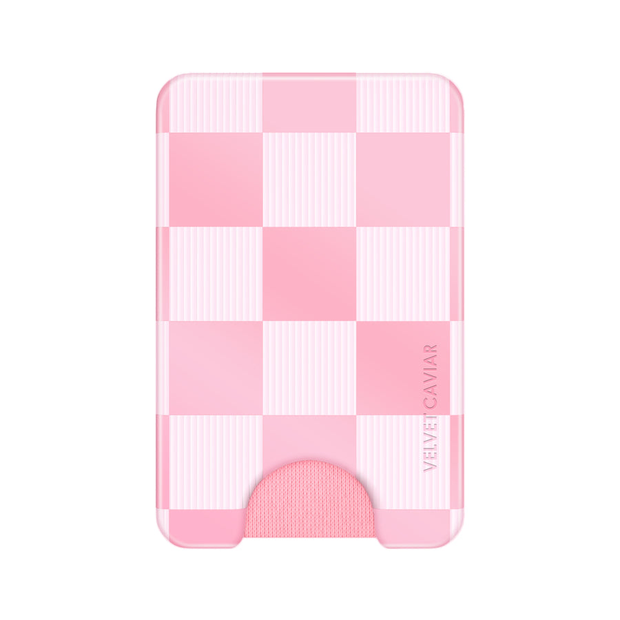 Pink Vibe Checkered Magsafe Wallet