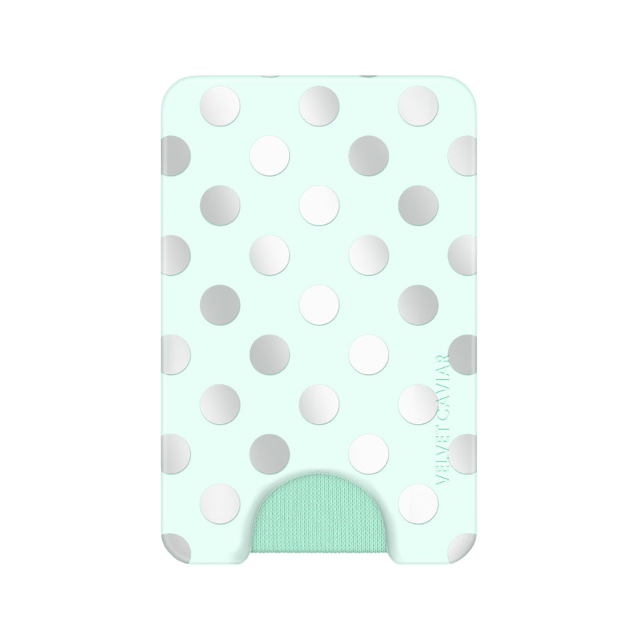 Mint Chrome Polka Dot MagSafe Wallet