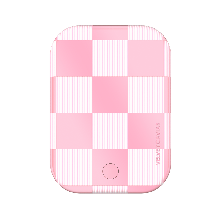 Pink Vibe Checkered Portable MagSafe Charger Power Pack