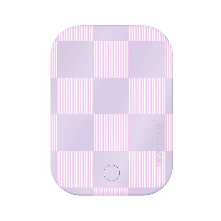 Lilac Vibe Checkered Portable MagSafe Charger Power Pack