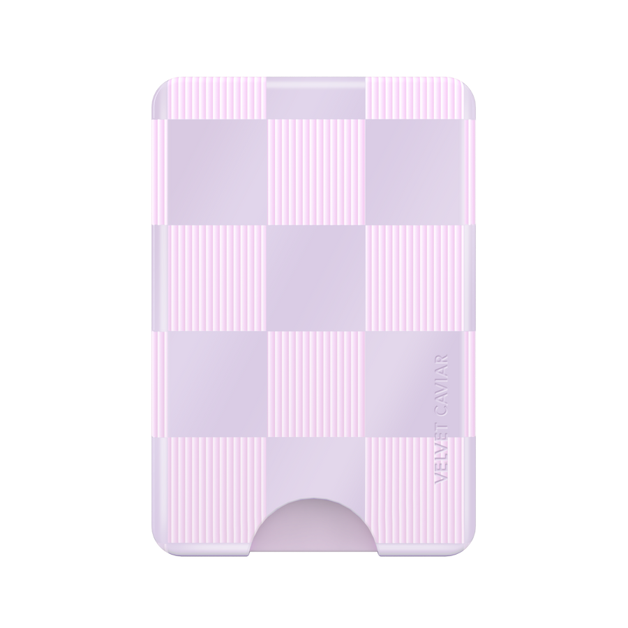 Lilac Vibe Checkered Magsafe Wallet