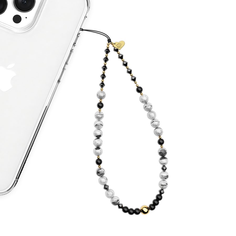 Stone Grey Gemstone Phone Charm