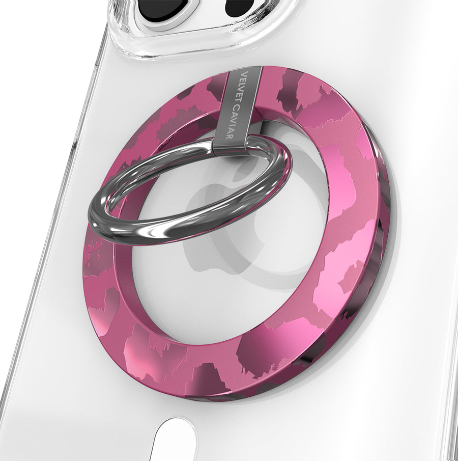 Pink Ruby Leopard MagSafe Grip Ring