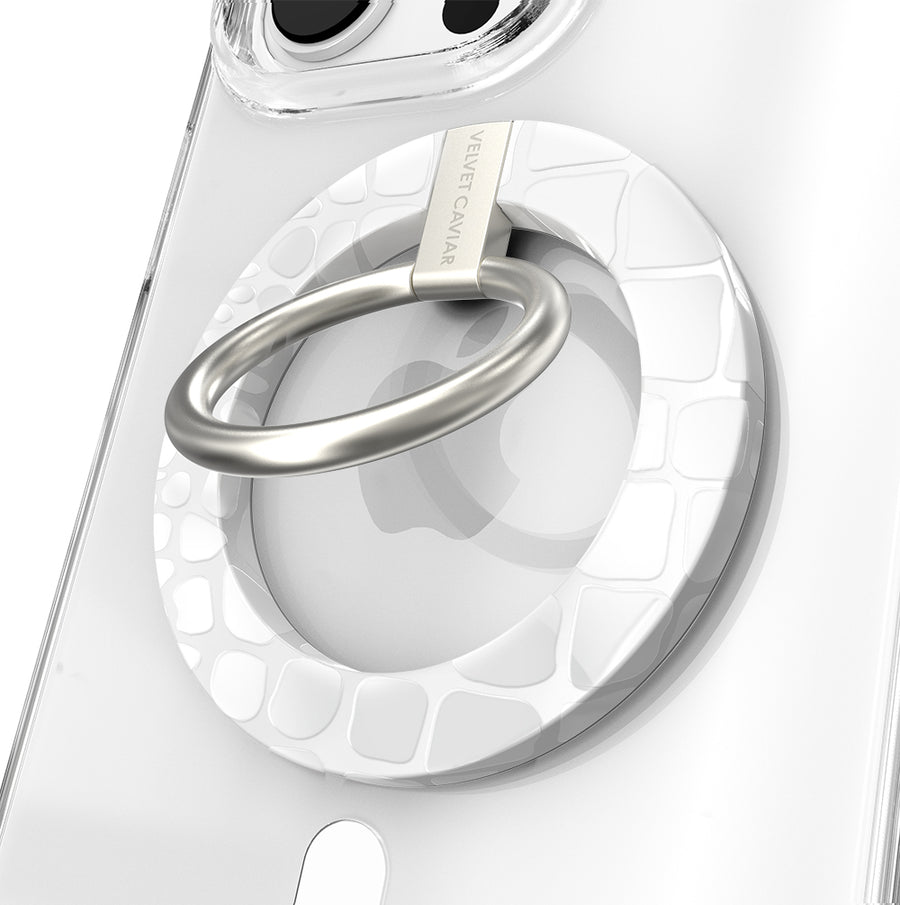 White Croc MagSafe Grip Ring